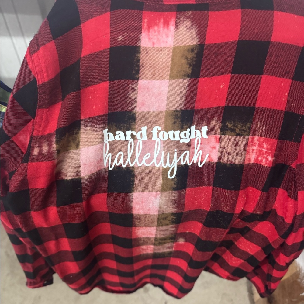 Justice Red and Black Plaid Button Down Shirt